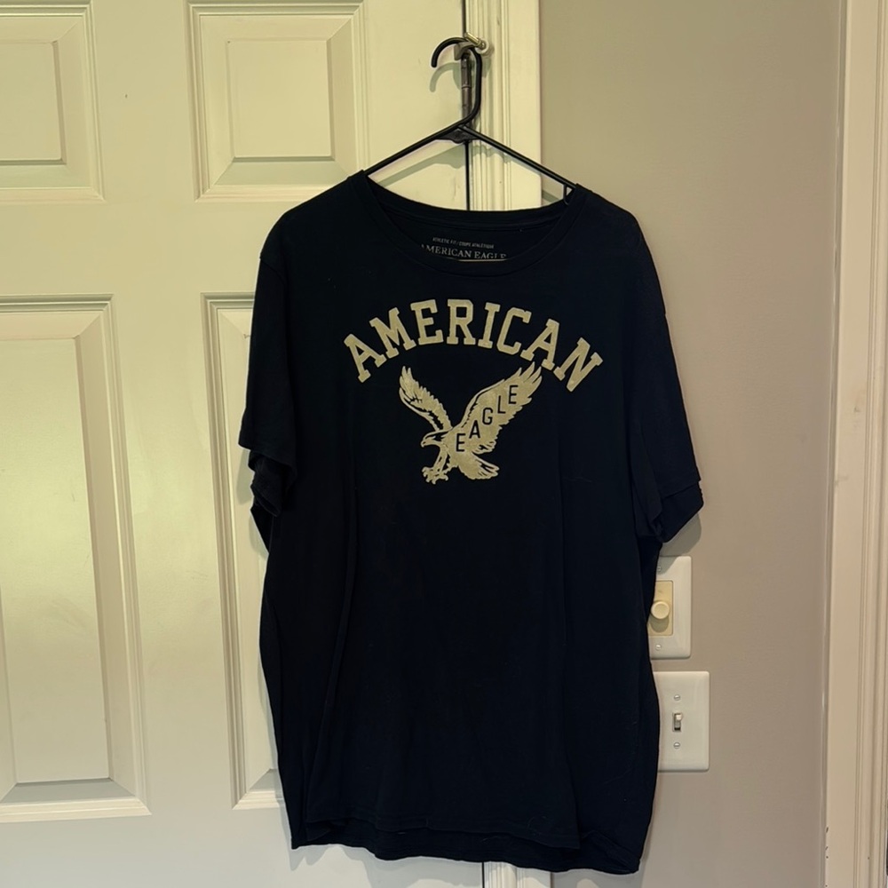 American Eagle Outfitters Black Short Sleeve Tee with Eagle Graphic